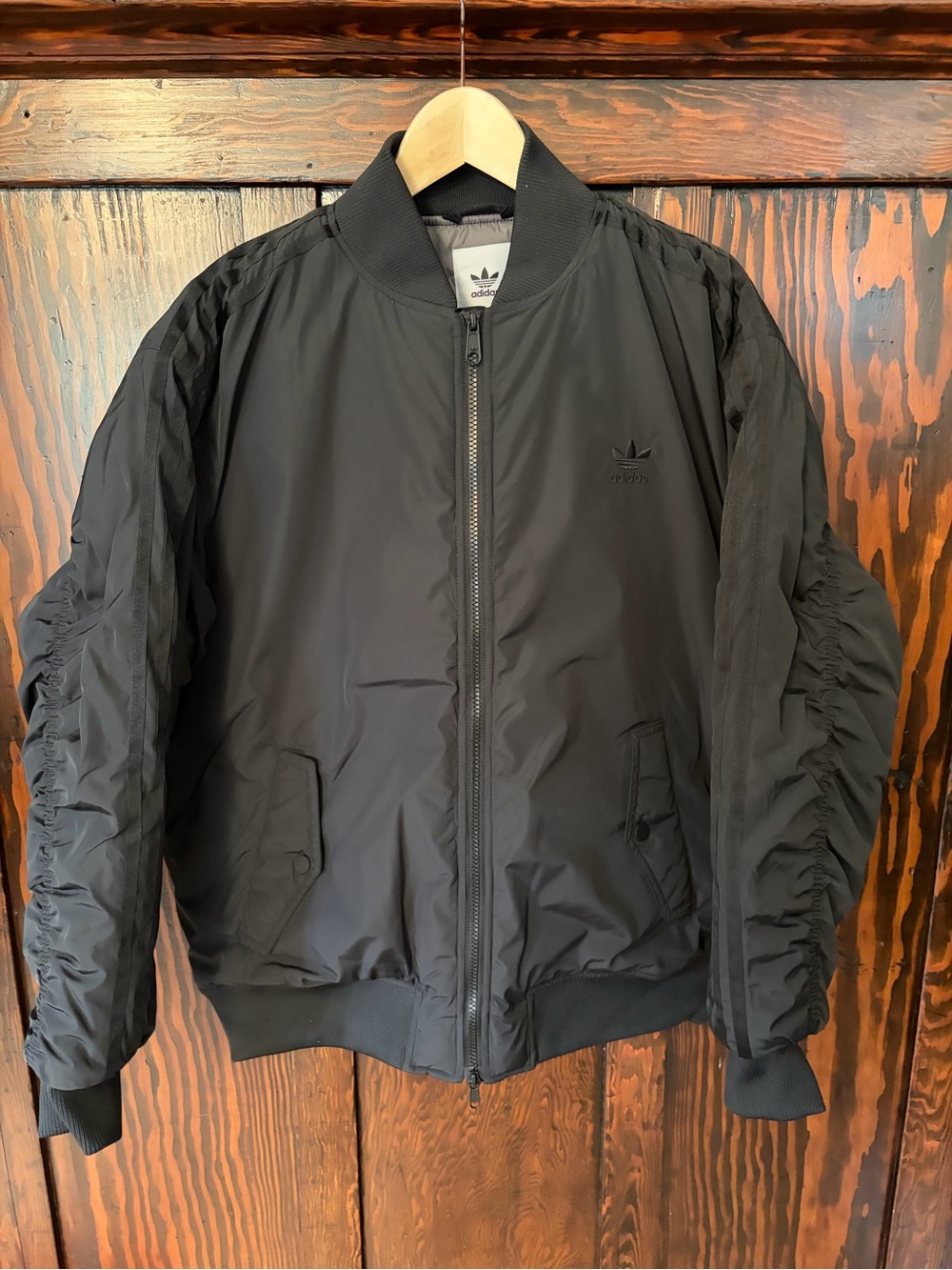 Adidas Originals Women’s Oversized SST Bomber Jacket with Ribbed Collar